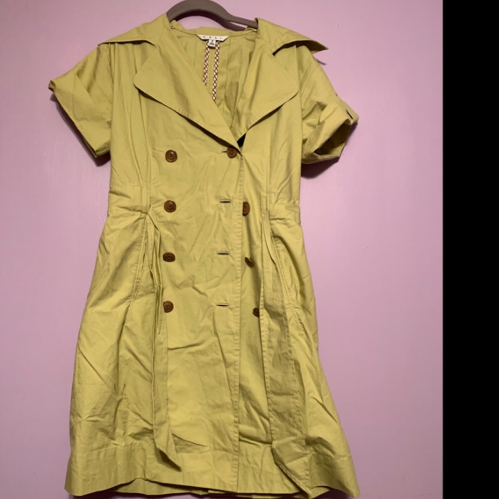 CAbi Womens Sz S Green Short Sleeve Dress